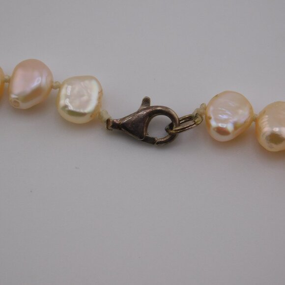 24” Natural Baroque Freshwater Pearl Necklace w/ 925 Sterling Silver Clasp - Picture 6 of 11